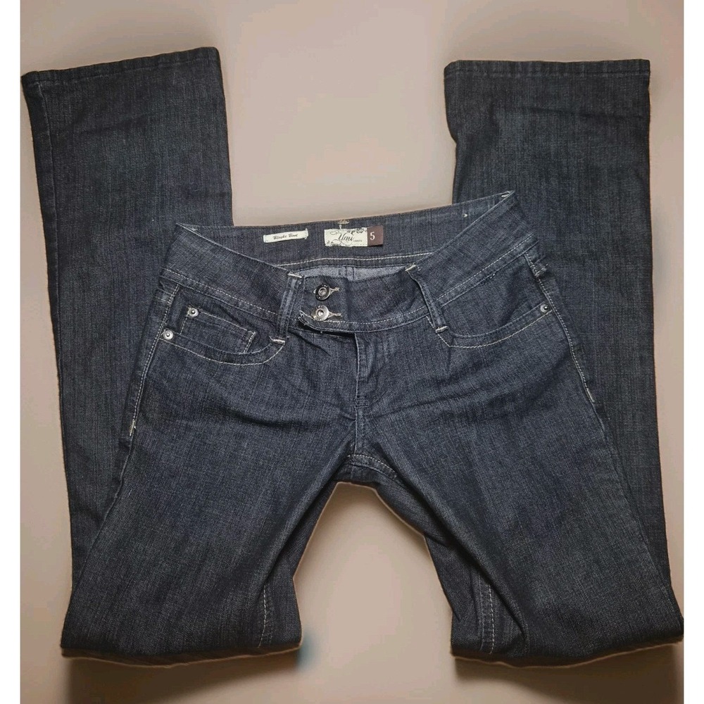 2000s Low Rise YMI Classic Womens Size 5 Dark Wash Flare Jeans Stretch Bootcut